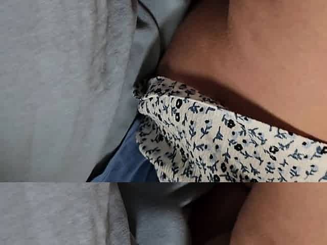 She Accidentally Touch Stranger's Dick Inside Train. He Slide His Penis Under Her Skirt and Cum