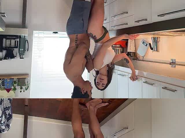 Roommate Licks My Pink Vagina & Screws Me Hard in The Kitchen - What A Great Morning! - Maya Mack
