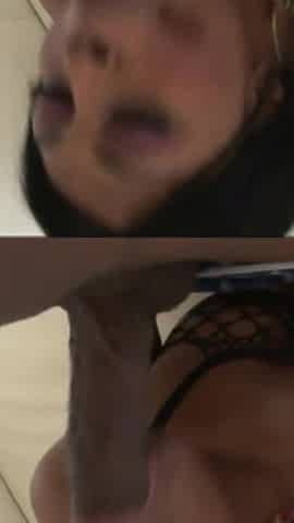 Sweet big ass fishnet ebony fucked from BBC and sprayed with a warm load