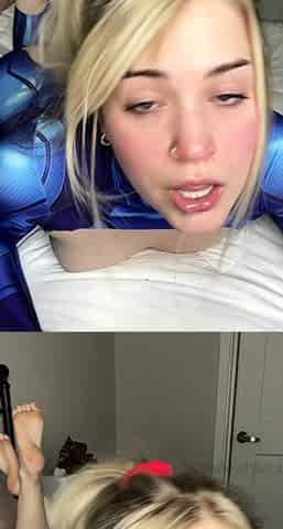 valeriewhitebby - Samus fucks dildo until she cums -