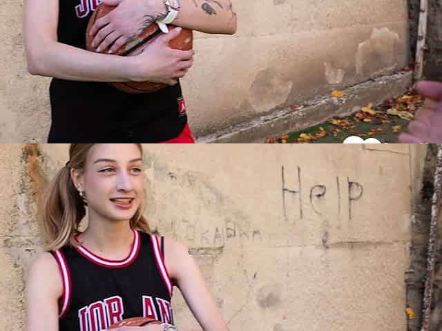 Basketball girl slobbers over my big cock
