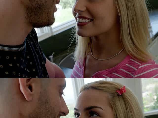 Skinny teen Chanel Camryn seduces her stepdad in the kitchen early in the morning