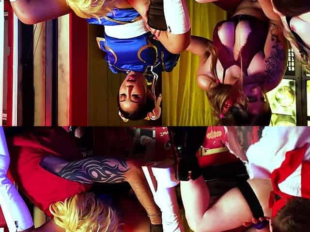 Street Fighter Orgy! Girls Get DP & SQUIRT! Steve Rickz,
