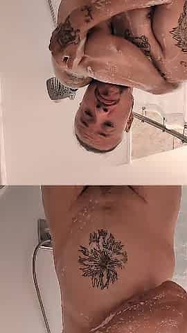 Sexy Tattooed Guy Taking A Shower