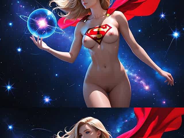 Lustrender Slideshow: Nude Cosmic Guardian Crystal Touch - Ai Video