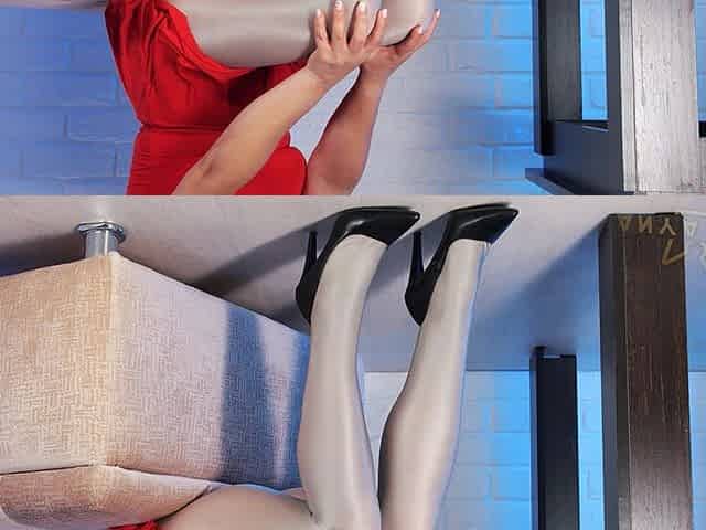 39-shiny Legs and Heels, and Maybe Even a Nylon Pussy, Are Made for You to Jerk off! *4k