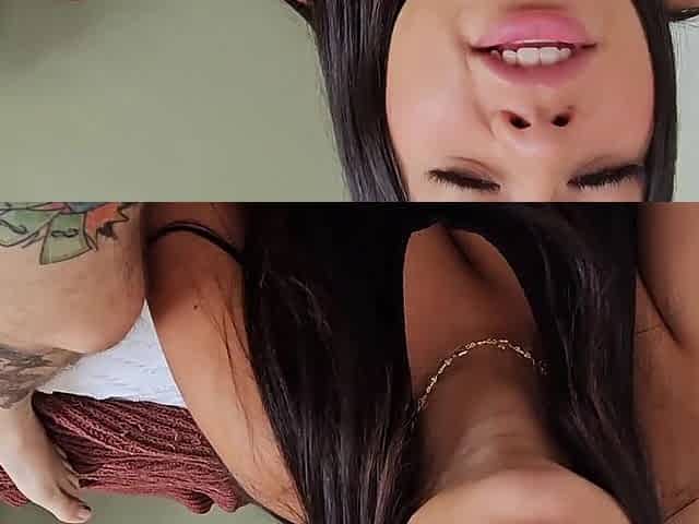 Dashing latina practices her skills on a stepbrother's big cock