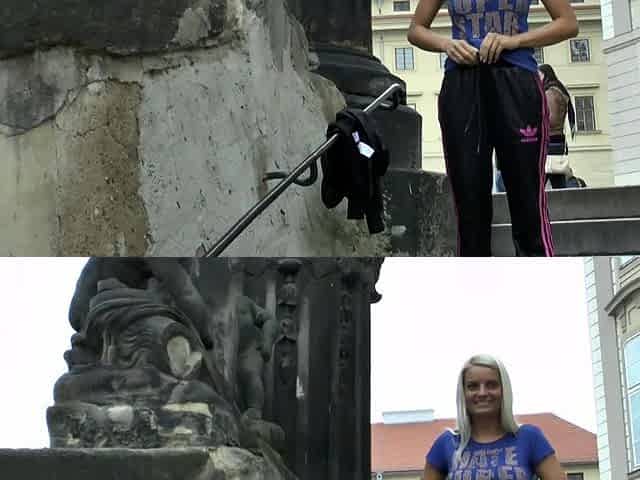 Amateur blonde beauty public sex
