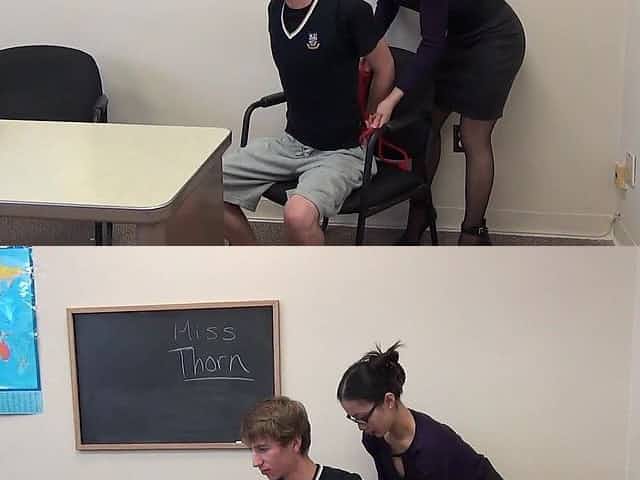 Teacher teases and jerks student
