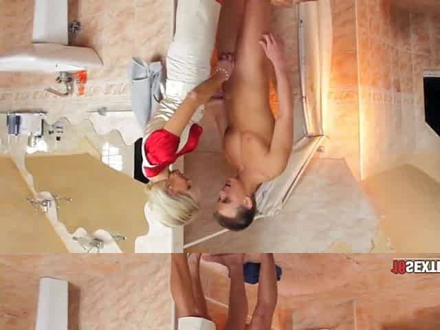 Blonde Cougar Seduces A Stud