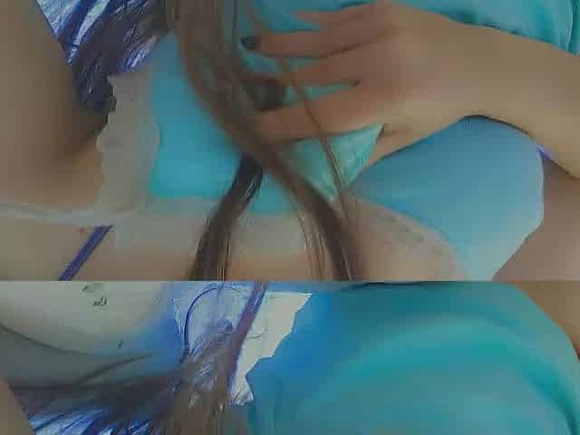 Just your cute student touching her tits and making a ahegao for you