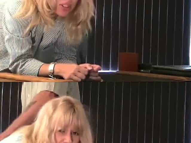 bend over the desk