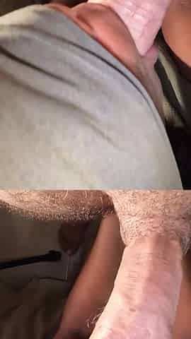POV Interracial Blowjob with a Big White Cock and a Sweet Ebony Mouth That Receive a Huge Load in Mouth