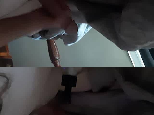Handjob While Playing in Bed