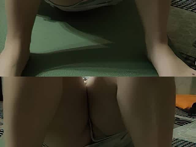 This is how my stepsister does her yoga. With her pussy