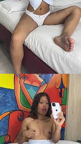 Innocent Petite Records Herself Masturbating with the Cell Phone Spied on Petite