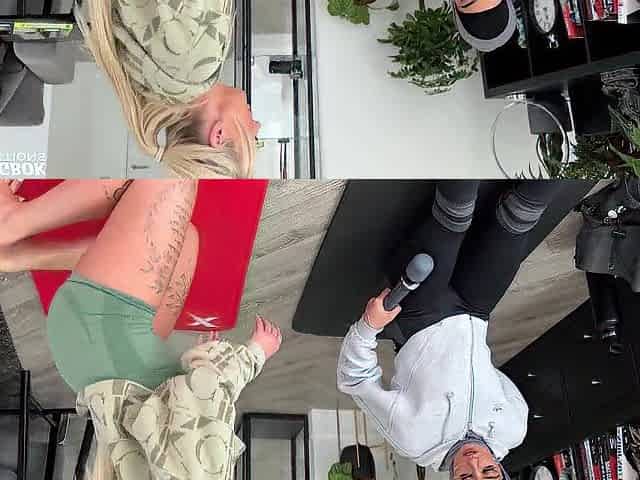 Emily shows Muslim Aaliyah Yasin how to relax after gym