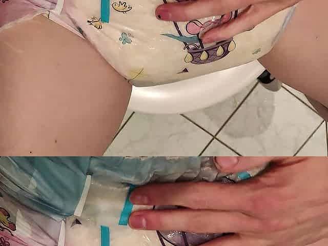 Making Cummies Buzzing My WET ABDL Diaper
