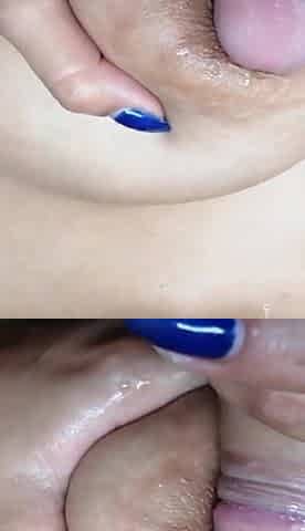 Foreskin Back Nipple Rubbing with Creamy Cumshot