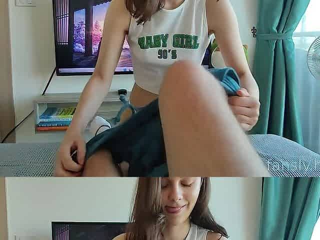 I play with his large dick POV. Eye's contact