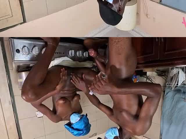 Hawt ebony Kenya abode maid get BIGGEST shlong as Supplementary payment on top of the burner. 4K