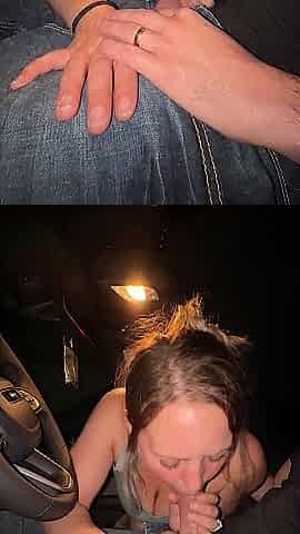 Sneaky, Messy Blowjob in the Car