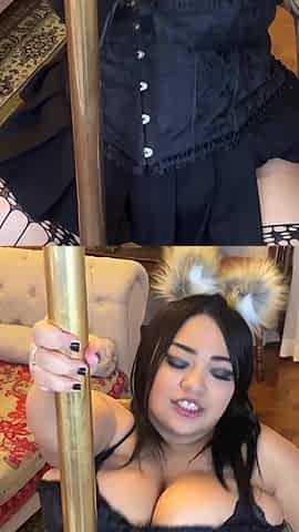 Latina Busty BBW Slut Doll Pole Dance and Pussy Spreading