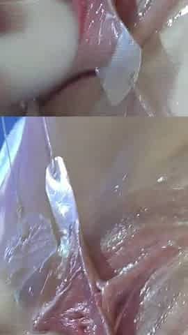 8 Very Close Spread Pussy Fucking with Dildo and Glass