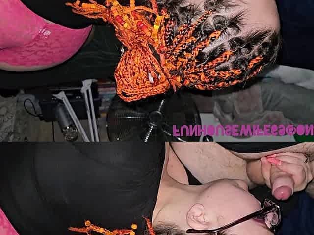 Pink Panties Ass up Swallowing His Cock and Cumm