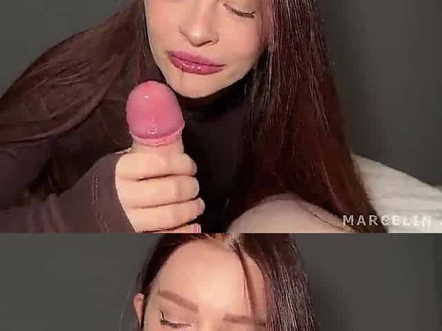 Hawt Angel in Nylon gives a Footjob and gets Cum on her Butt