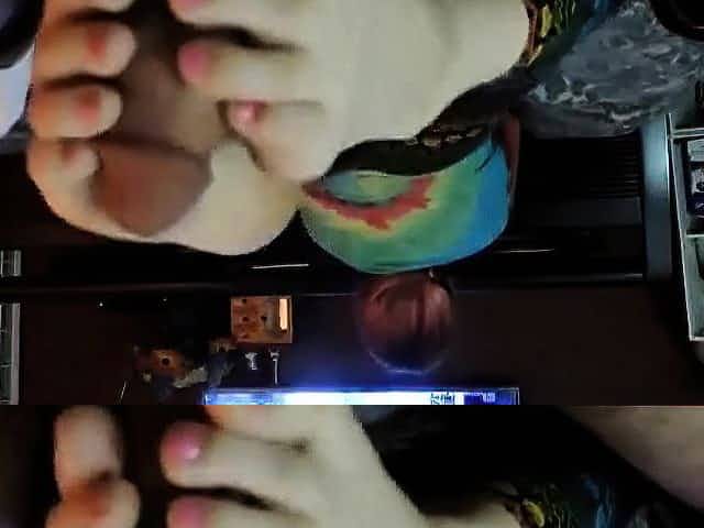 Cute Nerdy Girl in glasses Footjob 28