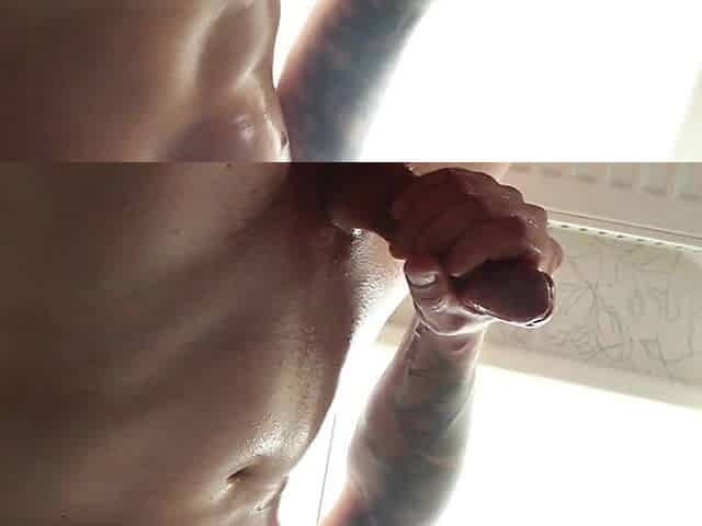 Lewd hawt dude masturbating knob
