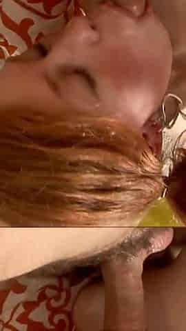Teen Anna deepthroats a cock and swells her pussy