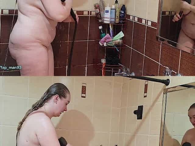 Concupiscent Spouse Watches His Chunky Wife Shower, Then They Have a fun Some Hawt Time Jointly