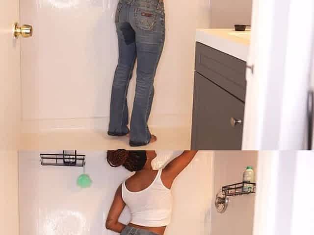 Black Jeans Wetting and Peeing