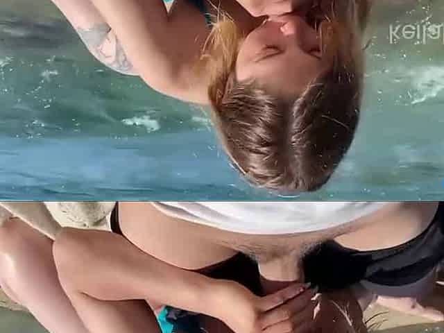 Outdoor fuck-a-thon by the sea with sudden visitors - super super-steamy xxx porn!