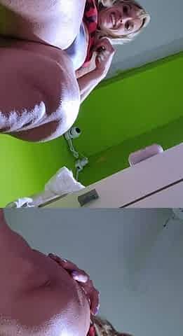 Sexy amateur blonde mother being a tease with her panties