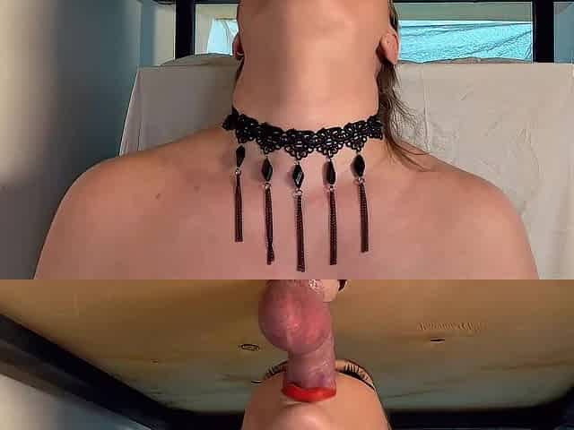 Sucking a weenie on a milking table