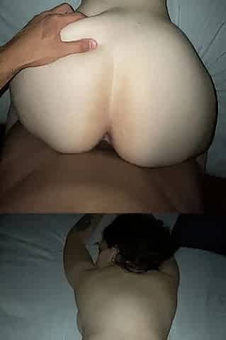 my curvy wife's butt bouncing during the time that I pound her hard from behind