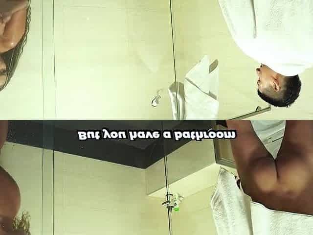 Brunette hair with a large booty comes without the baths and her brawny stepson ends up banging her.