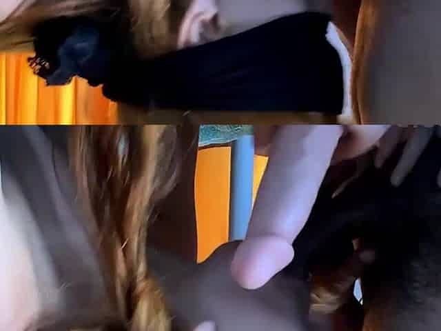 My roommate screws me hard in the kitchen and cums in my taut cunt