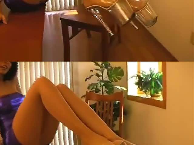 SHY LOVE IN MINI DRESS PANTYHOSE AND HIGH HELLS