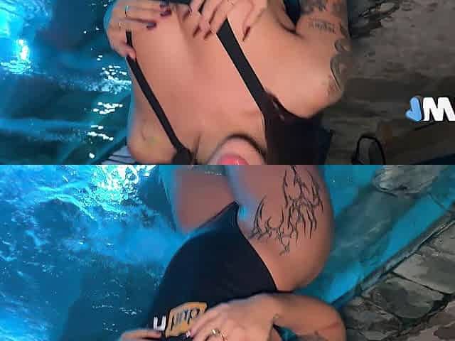They screw me wildly in a jacuzzi! I love his large penis.