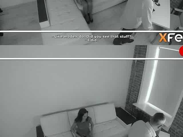 Breasty Barbie with hot tan lines nailed on sofa by porn agent