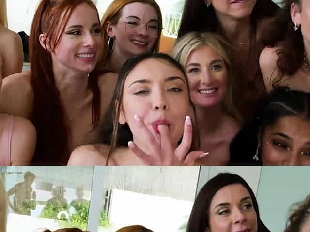 Ultimate All-Star Birthday Orgy Explodes with Massive Tits,