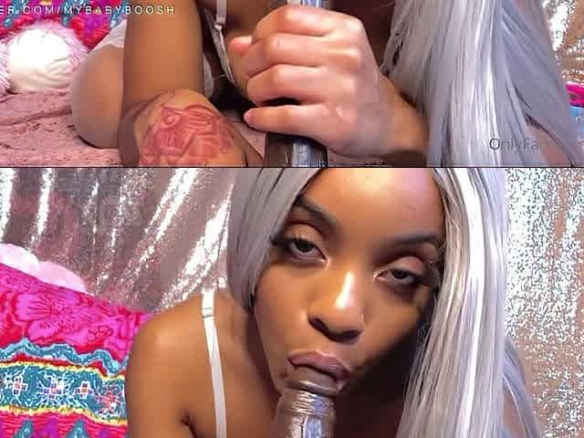 Beautiful Black Sucks Vibrator