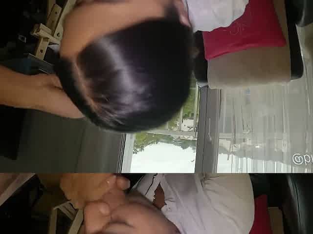 Asian Babe Sucks Her Friends Dick After A Month Of Abstention