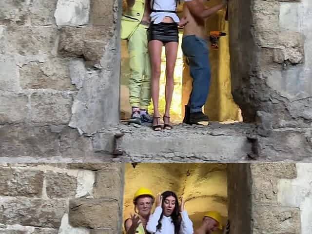 Realtor Katty West Gets Drilled Hard By Workers At Construction Web site