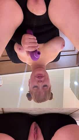 Amateur redhead BBW using her toys on her pussy