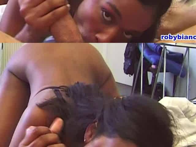 Ebony Babe Spreads Legs and Asshole for Huge Cock to Rialed in and Cum Swallows